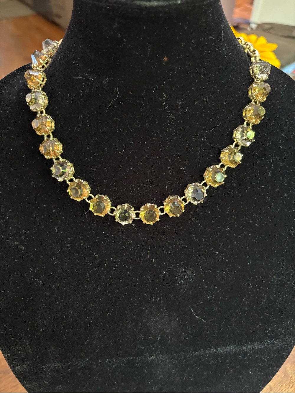 Madewell Gold-Tone Yellow/Citrine/Amber Crystal Necklace - Women Jewelry